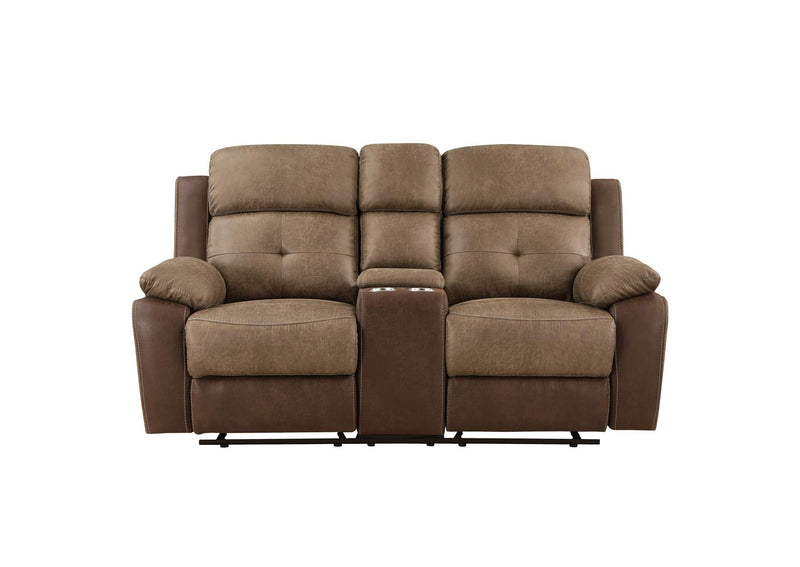 8599BR-2 Glendale Double Glider Reclining Love Seat with Center Console