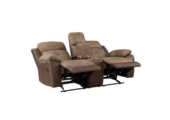 8599BR-2 Glendale Double Glider Reclining Love Seat with Center Console
