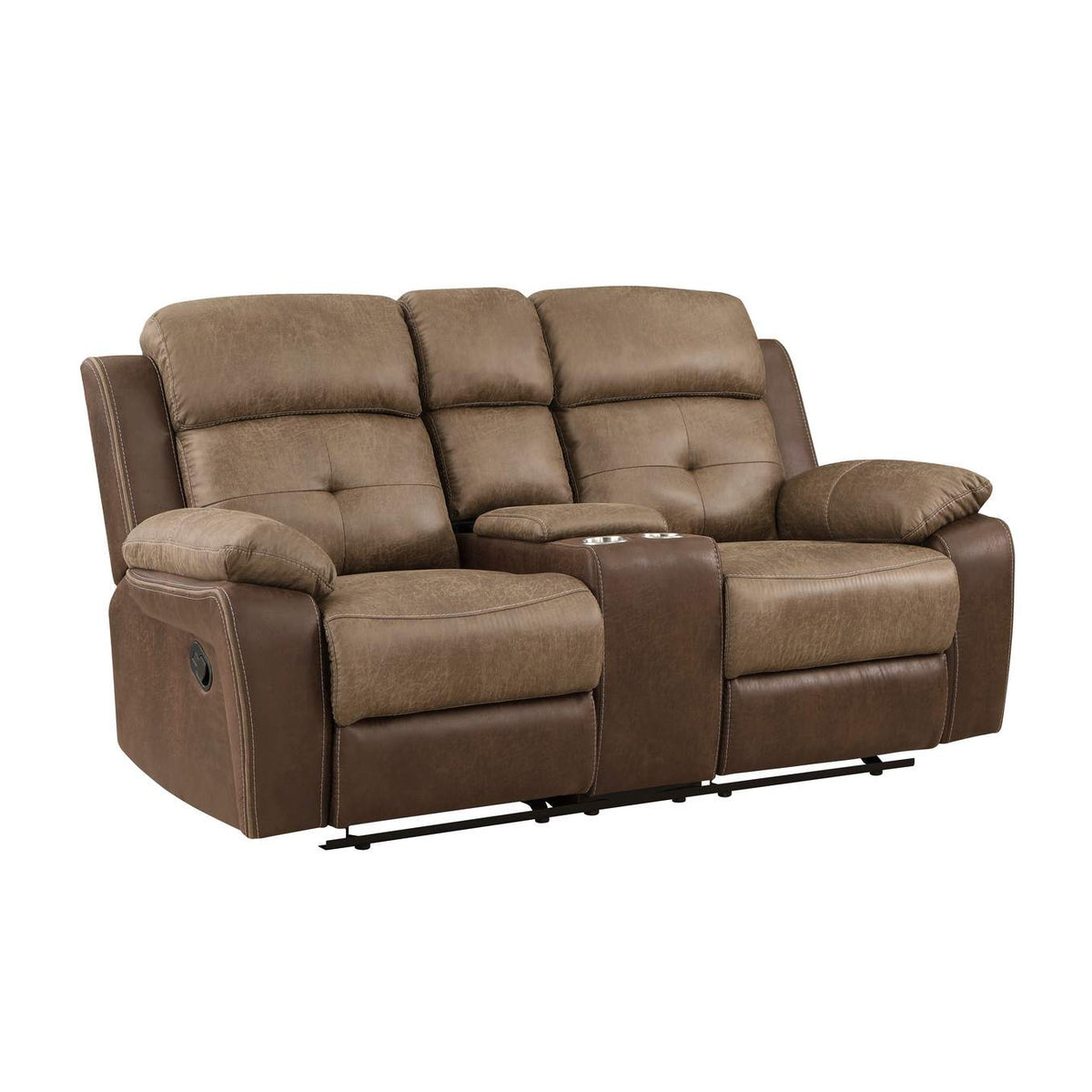 8599BR-2 Glendale Double Glider Reclining Love Seat with Center Console