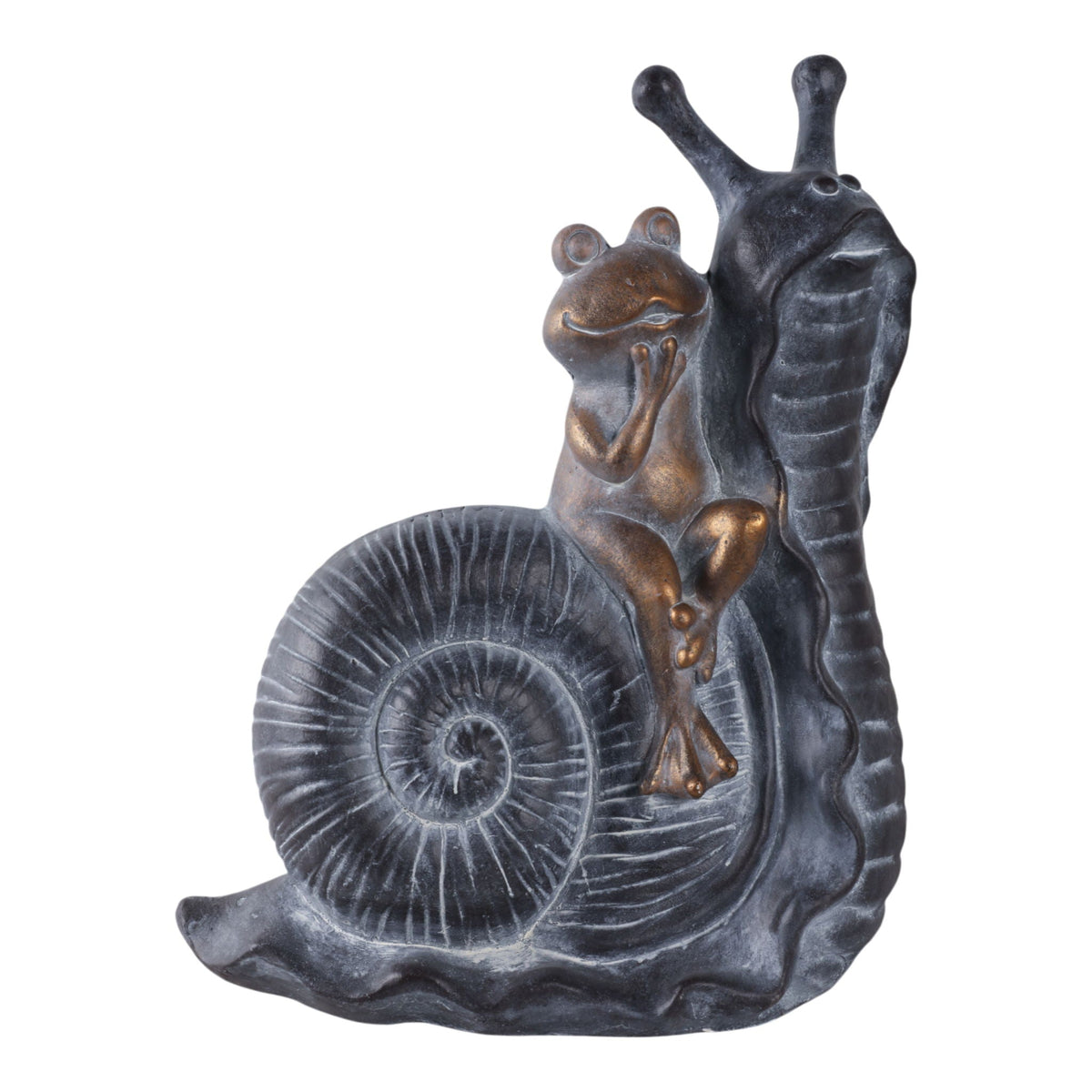 19" x 15" Gold Frog On Snail - Gray