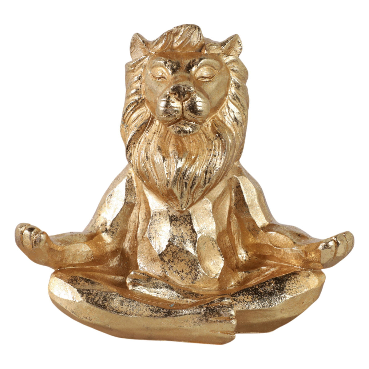 Resin Yoga Lion 7" - Gold