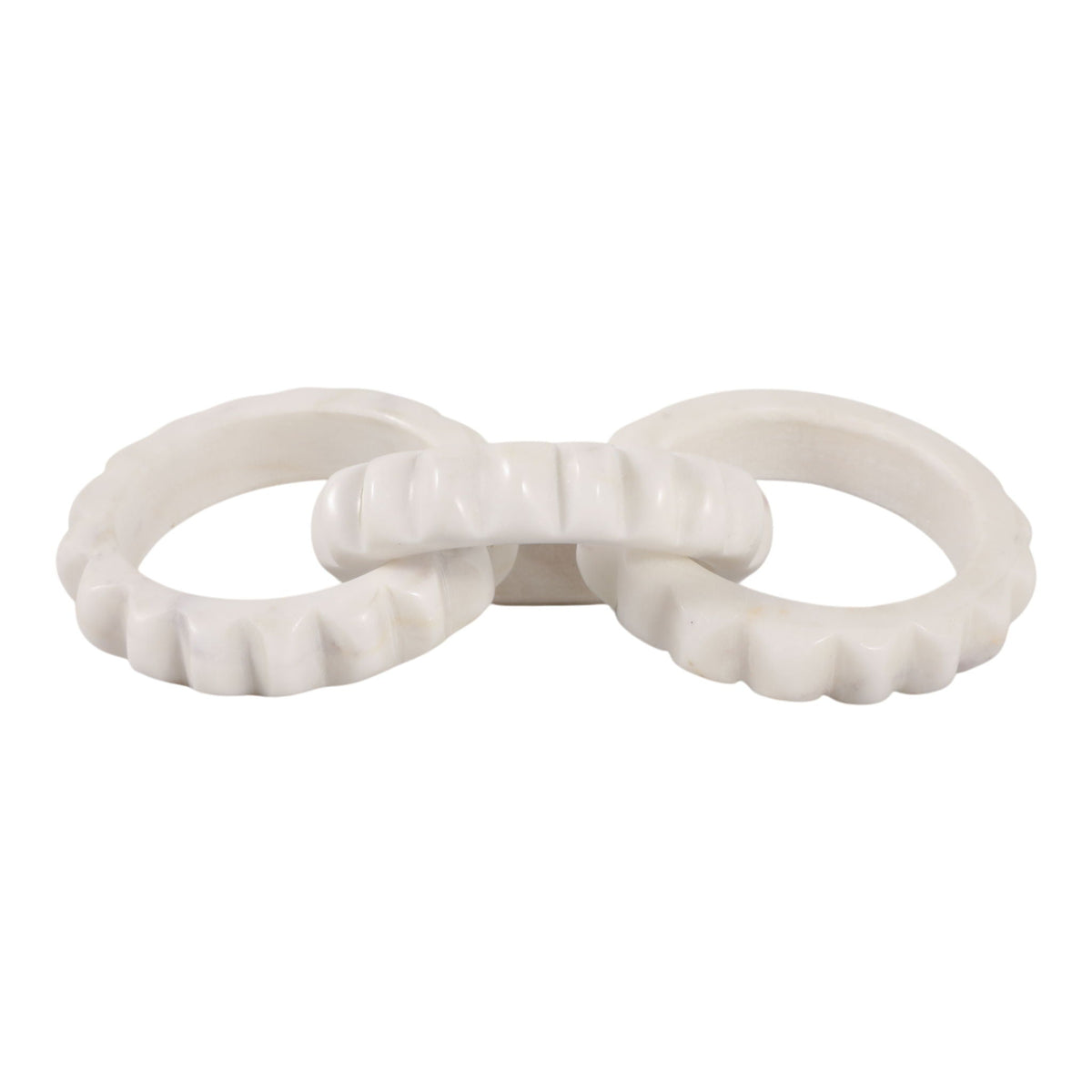 8" Lonna Carved Marble Chain Object - Beige