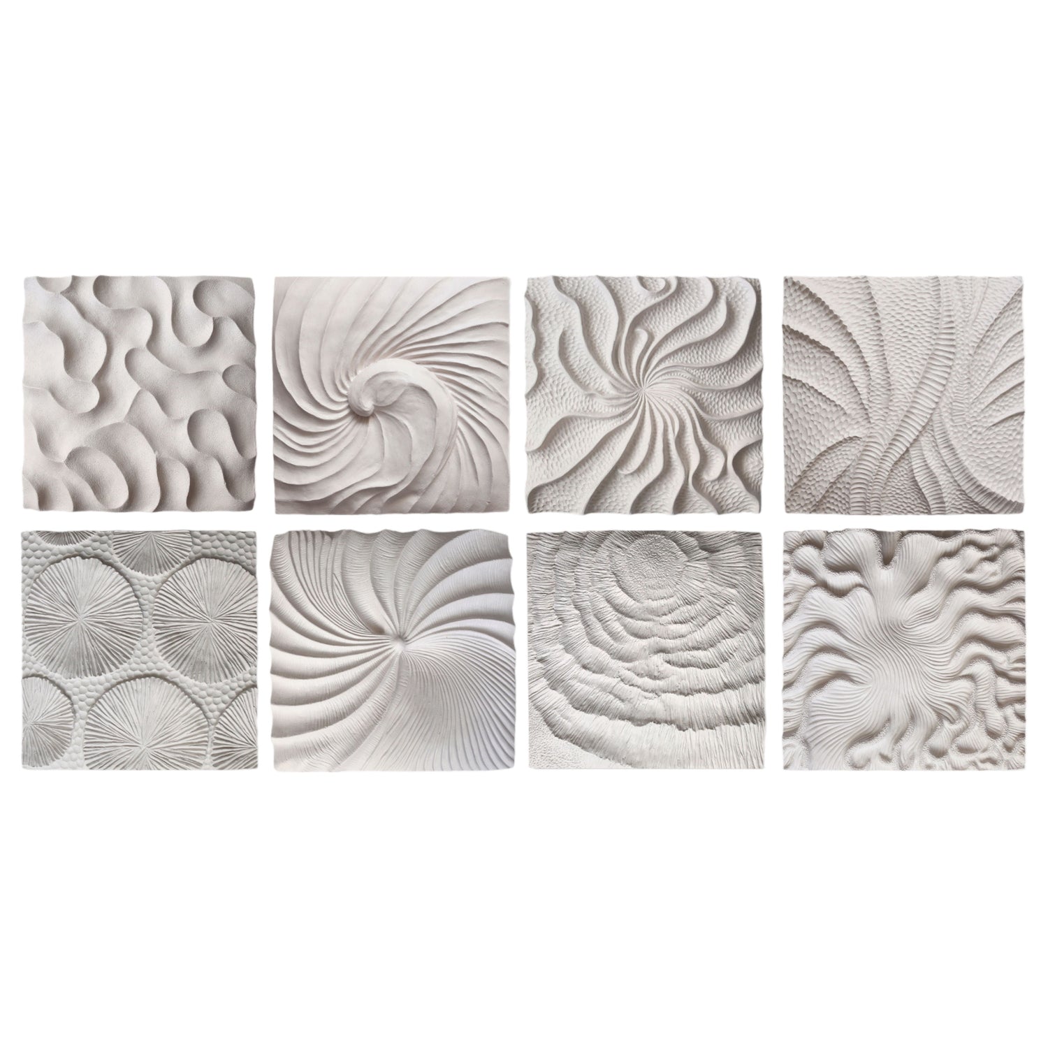 14" x 14" Majorca Shell Wall Panels (Set of 8) - White
