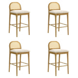 Lucio - Modern Farmhouse Wood Bar Height Kitchen Bar Stool