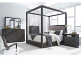 AZU5H5 Oxford Upholstered Canopy Bed In Dolphin