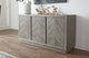 Herringbone Solid Wood Three Door Sideboard in Rustic Latte
