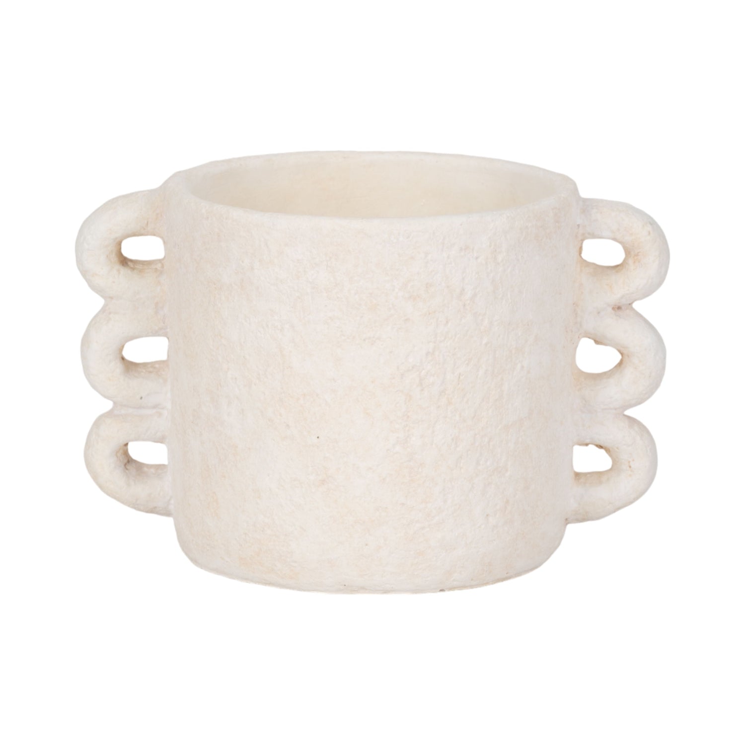 10" Arch Handle Planter - White