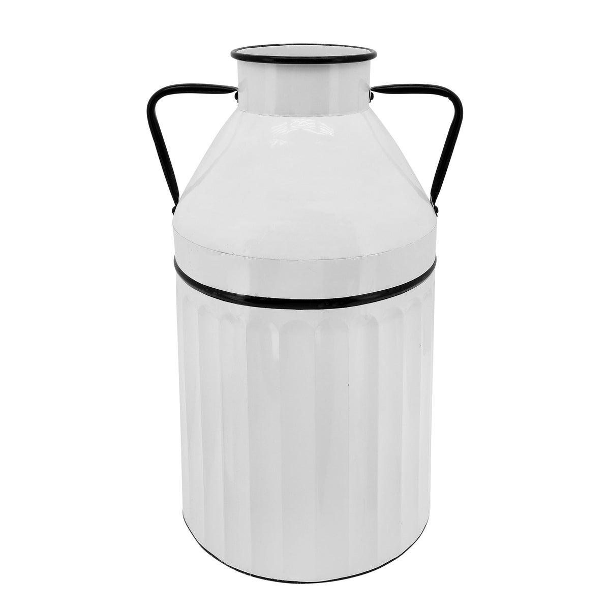 Metal Milk Bucket 24" - White
