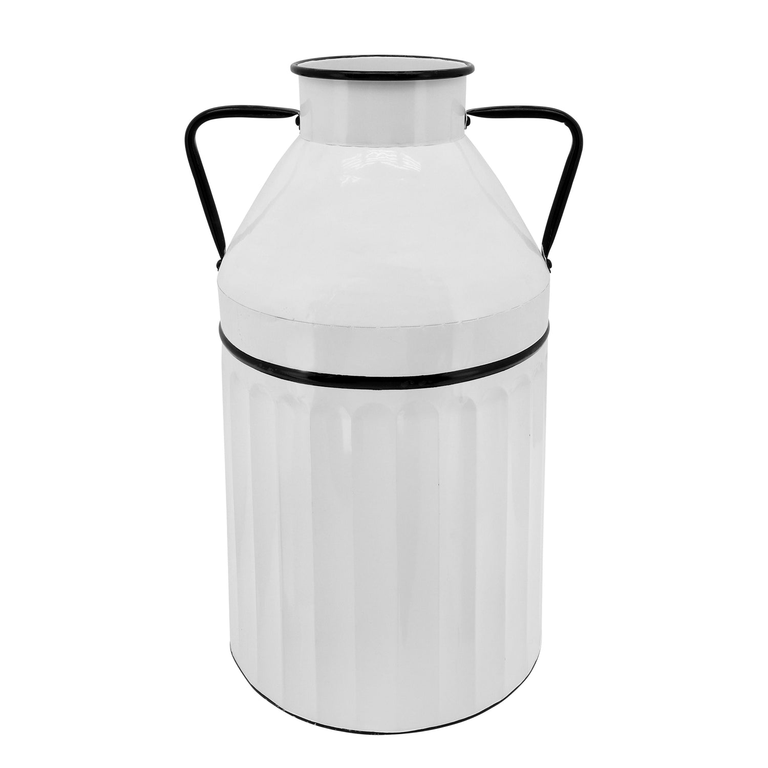 Metal Milk Bucket 24" - White