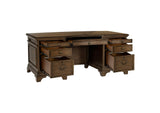 881281 Hartshill 72-inch 7-drawer Executive Desk Burnished Oak
