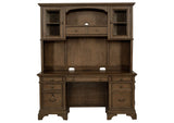 881283 Hartshill 66-inch 5-drawer Credenza with Hutch Burnished Oak