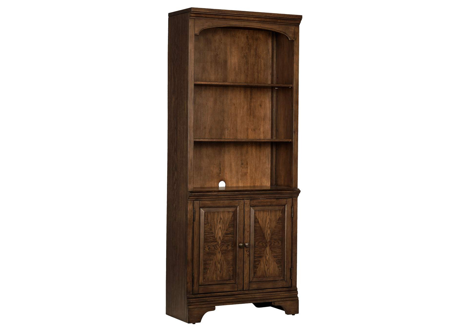 Hartshill 78-inch 3-shelf Cabinet Bookcase Burnished Oak