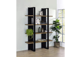 882036 Danbrook 71-inch 4-shelf Bookshelf Black and Aged Walnut