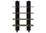 882036 Danbrook 71-inch 4-shelf Bookshelf Black and Aged Walnut