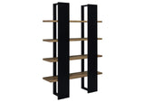882036 Danbrook 71-inch 4-shelf Bookshelf Black and Aged Walnut