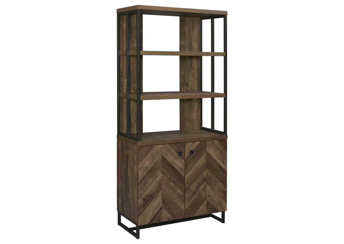 Millbrook 71-inch 2-door Storage Bookshelf Rustic Oak