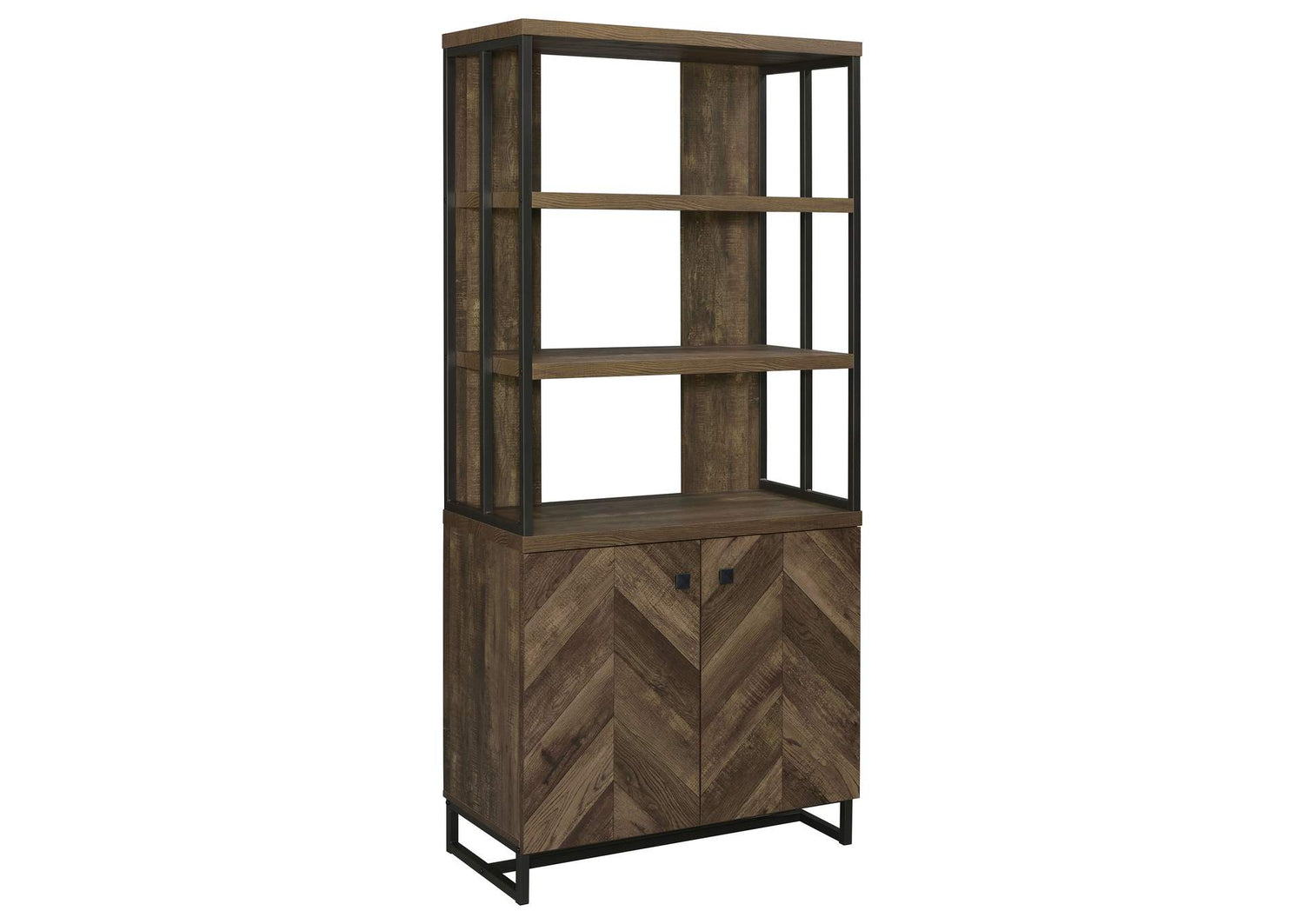 Millbrook 71-inch 2-door Storage Bookshelf Rustic Oak