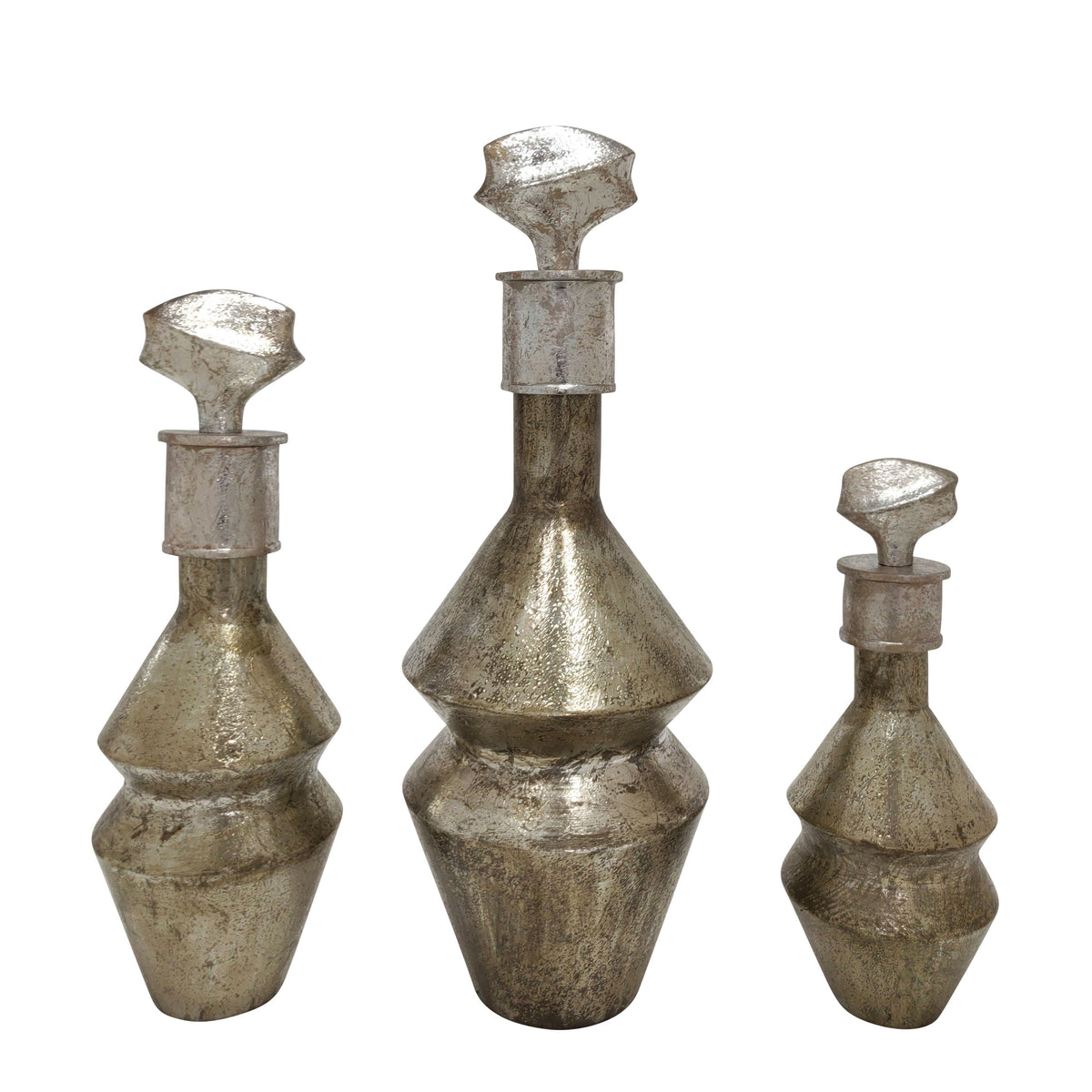 14" / 17" / 21" Comack Small Bottle (Set of 3) - Silver