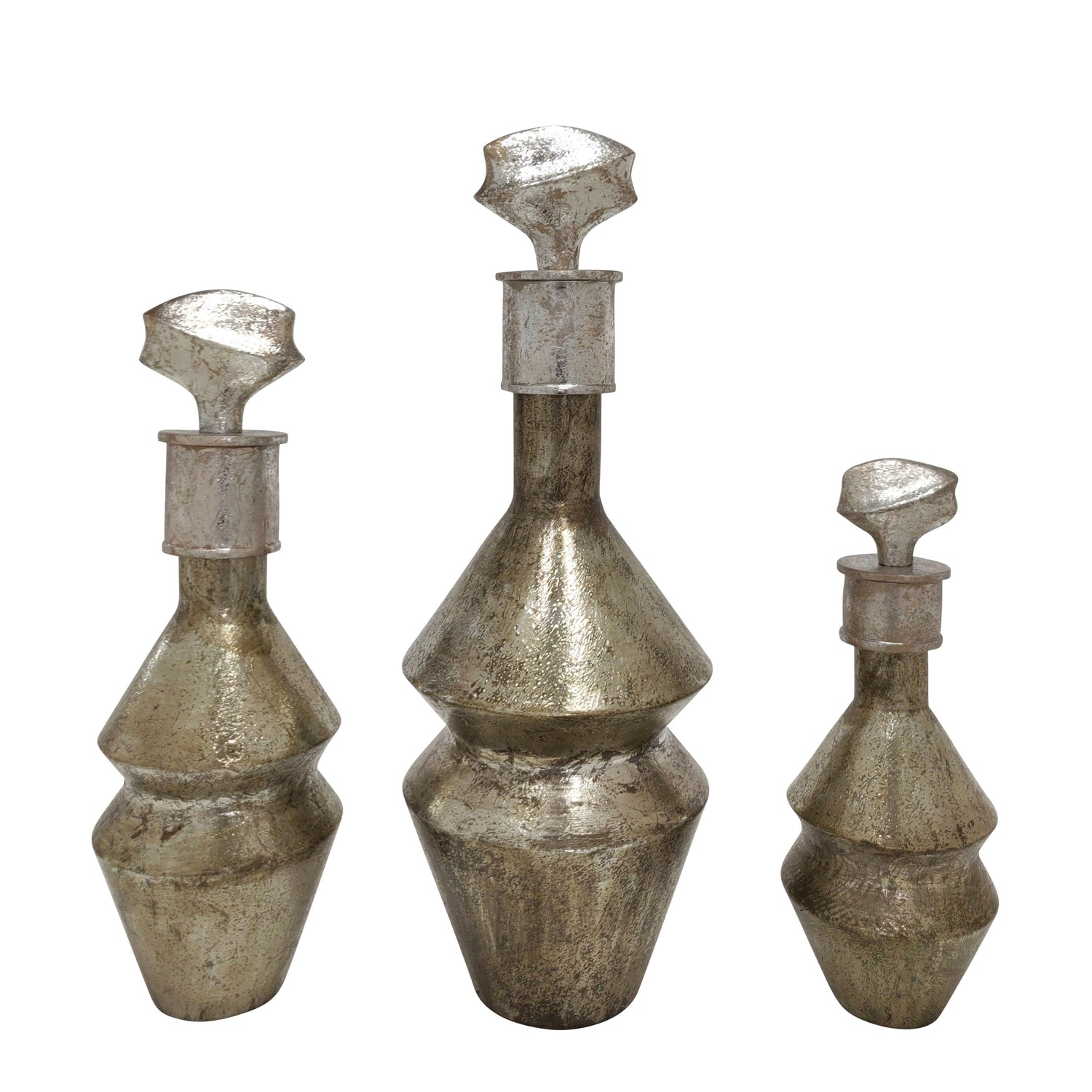 14" / 17" / 21" Comack Small Bottle (Set of 3) - Silver