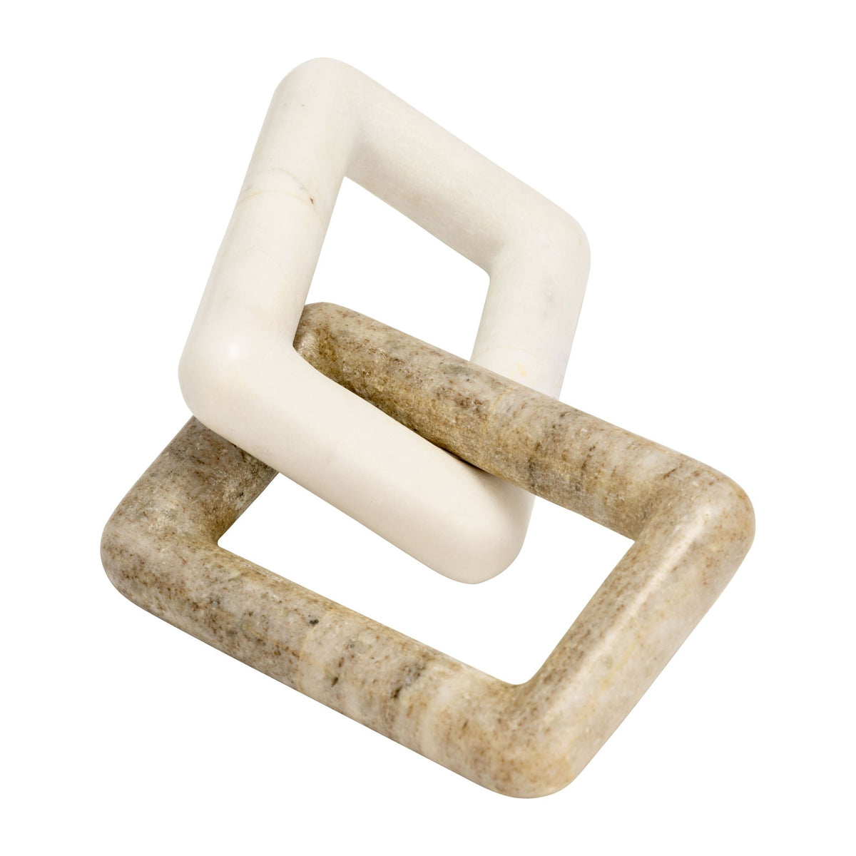 Marble 10" 2 Square Links - White/Onyx