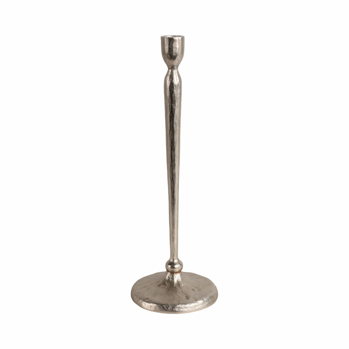 5" Traditional Cast Iron Taper Holder - Silver
