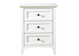 4NA481 Paragon Three Drawer Nightstand In White