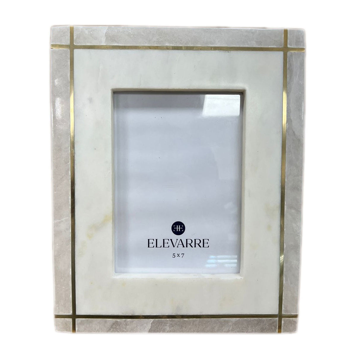 5"x7" Vero Alabaster And Marble Photo Frame - White / Gray