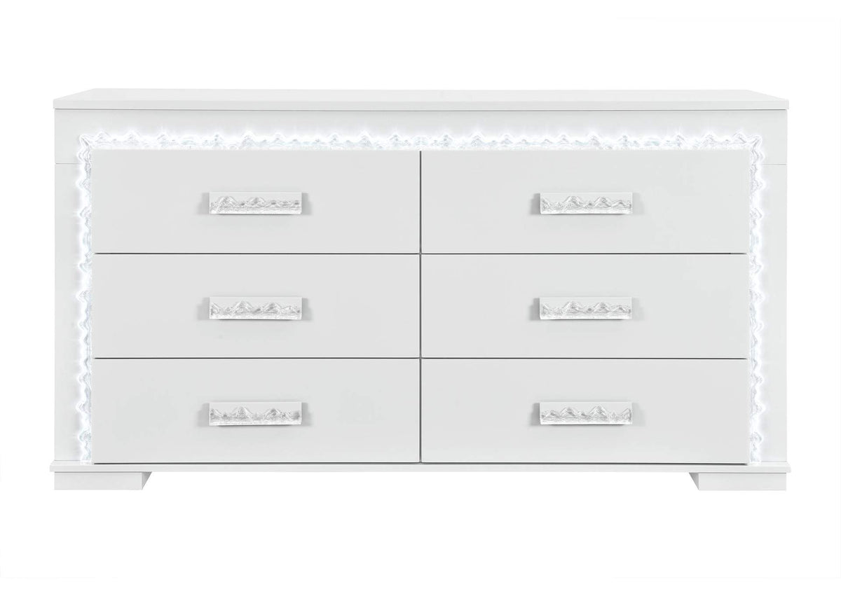 NAOMI-SILVER_MARBLE-DR_W_LED NAOMI SILVER MARBLE DRESSER WITH LED