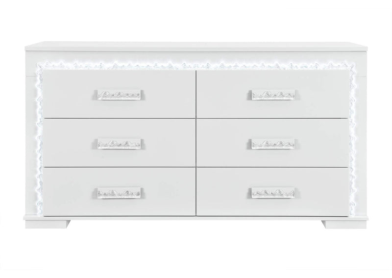NAOMI-SILVER_MARBLE-DR_W_LED NAOMI SILVER MARBLE DRESSER WITH LED