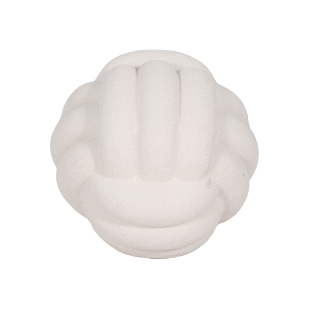 5" Knot Orb Rough Texture - White