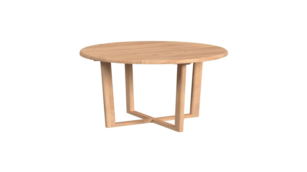 Natural Teak - 56" Round Dining Table - Light Brown