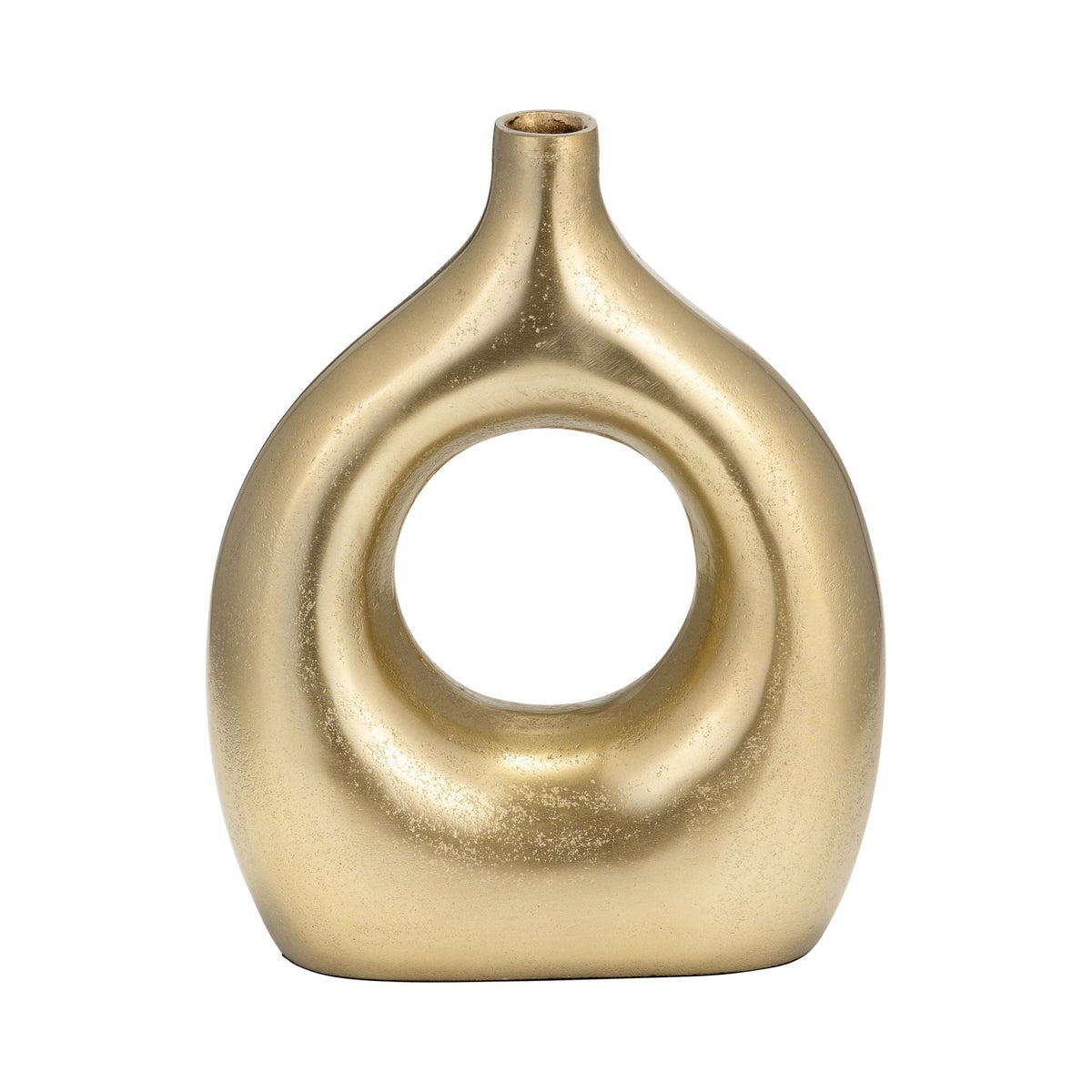 Metal 10" Open Cut Vase - Gold