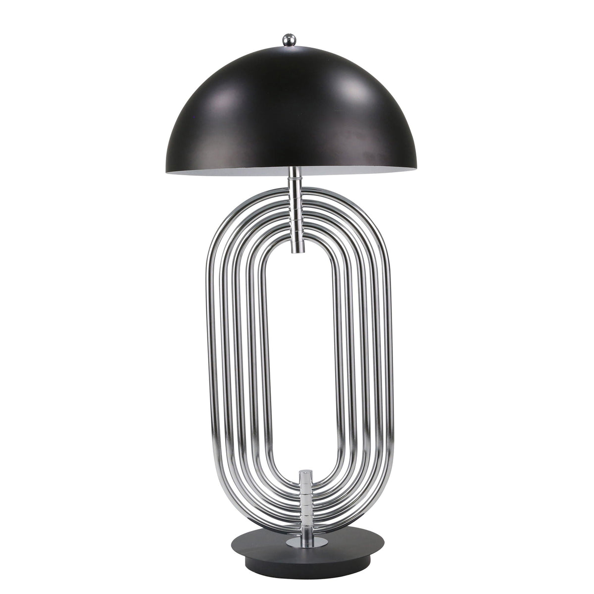 Metal Art Deco Table Lamp 28" - Silver