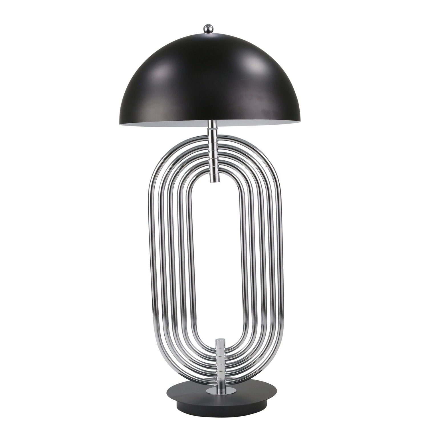 Metal Art Deco Table Lamp 28" - Silver