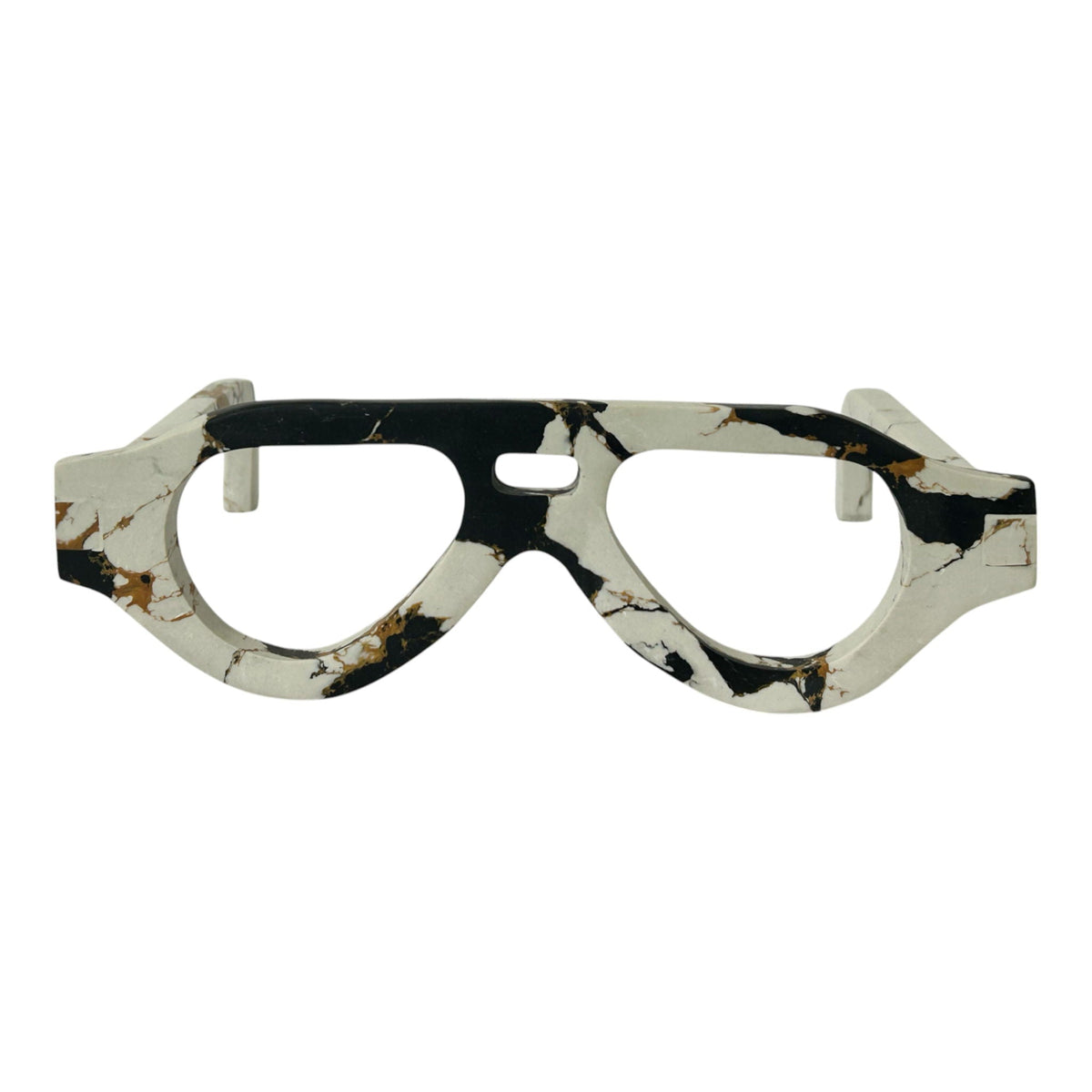 Giovanni Engineered Stone Decor Glasses - Black / White