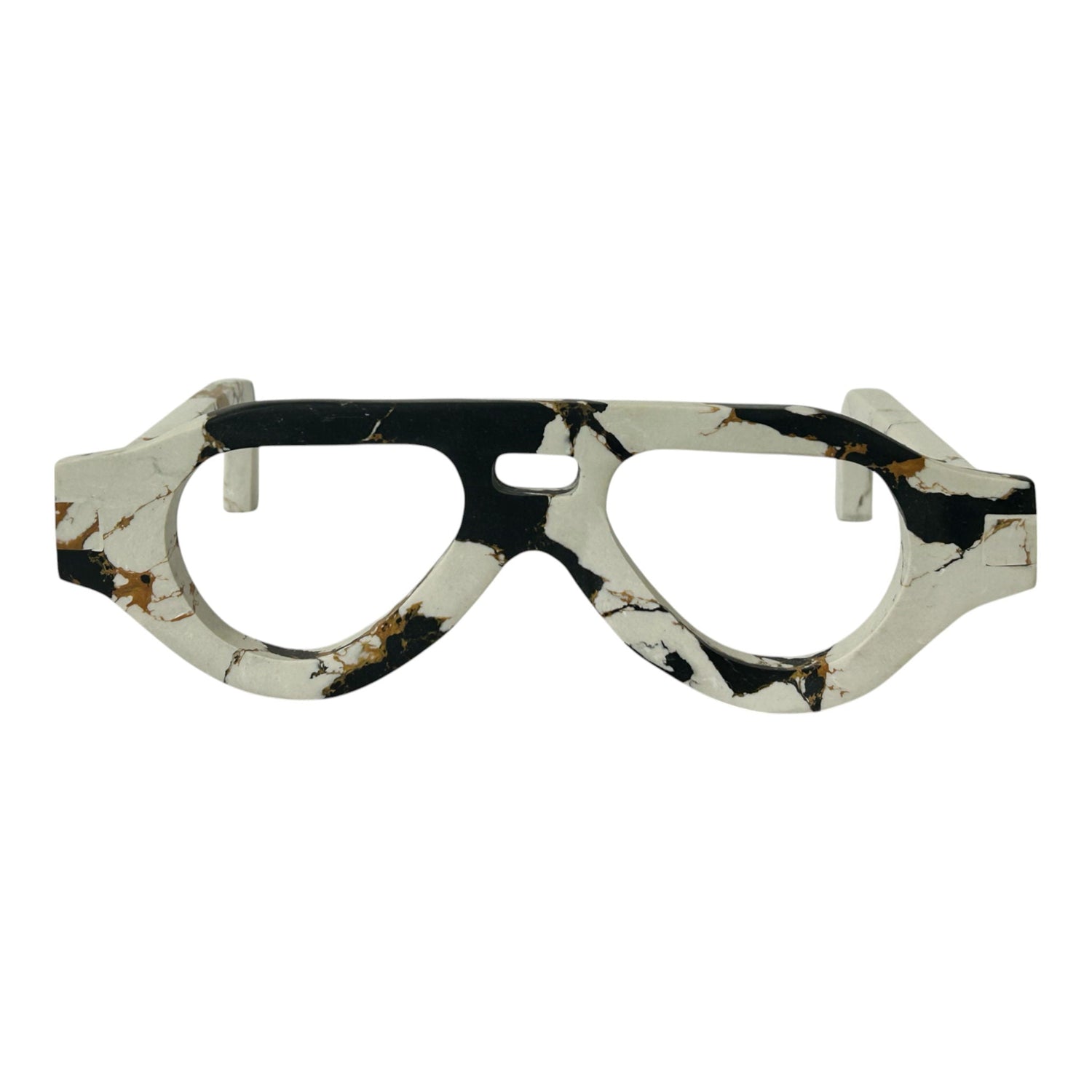 Giovanni Engineered Stone Decor Glasses - Black / White