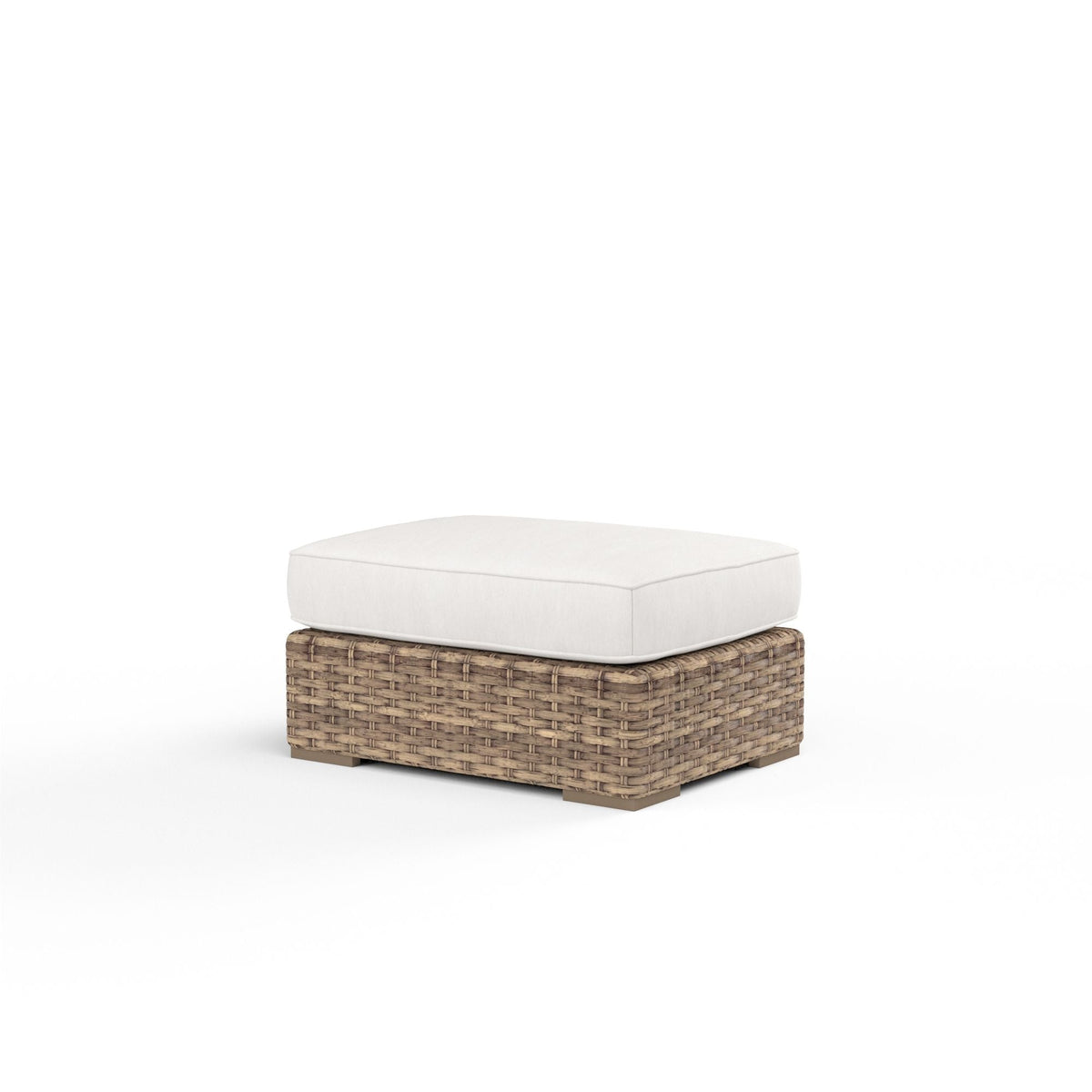 Havana - Ottoman, With Self Welt - Canvas Flax / Dark Brown
