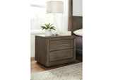 8D6481 Melbourne Two Drawer Nightstand With USB In Dark Pine