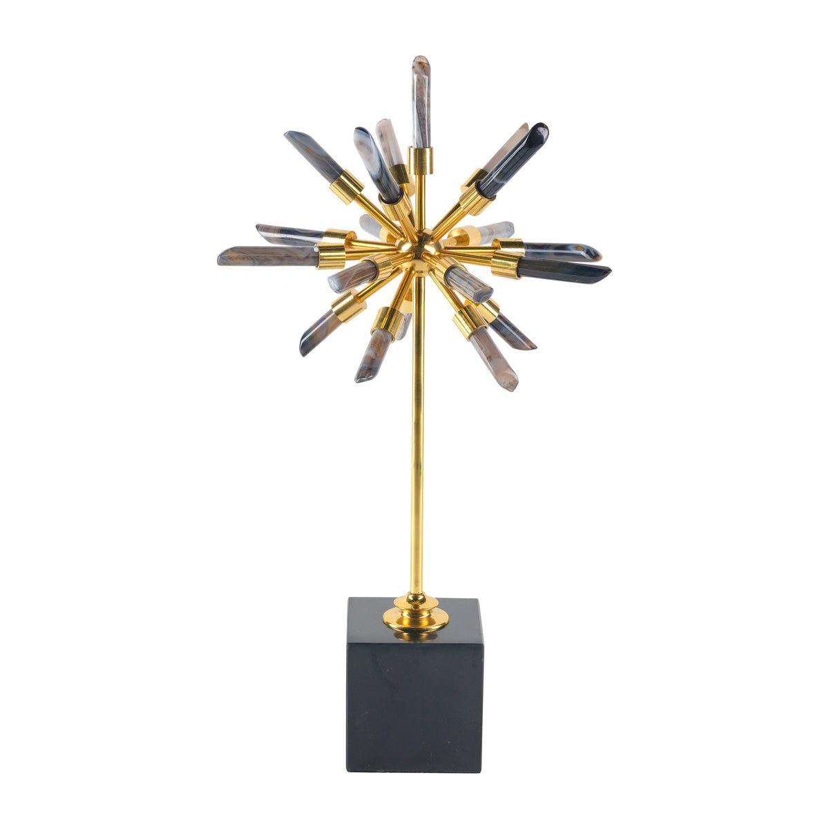 16" Darra Small Stone Starburst Statuary - Black