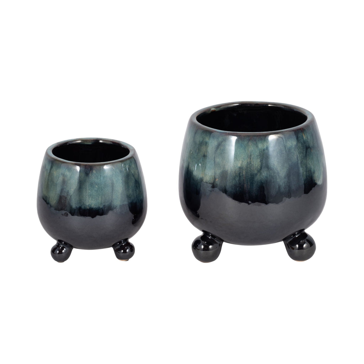 Knobby Feet Reactive Finish Planters (Set of 2) - Blue