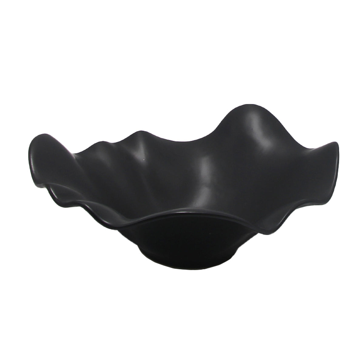 18" Ruffled Edge Bowl Matte Finish - Black