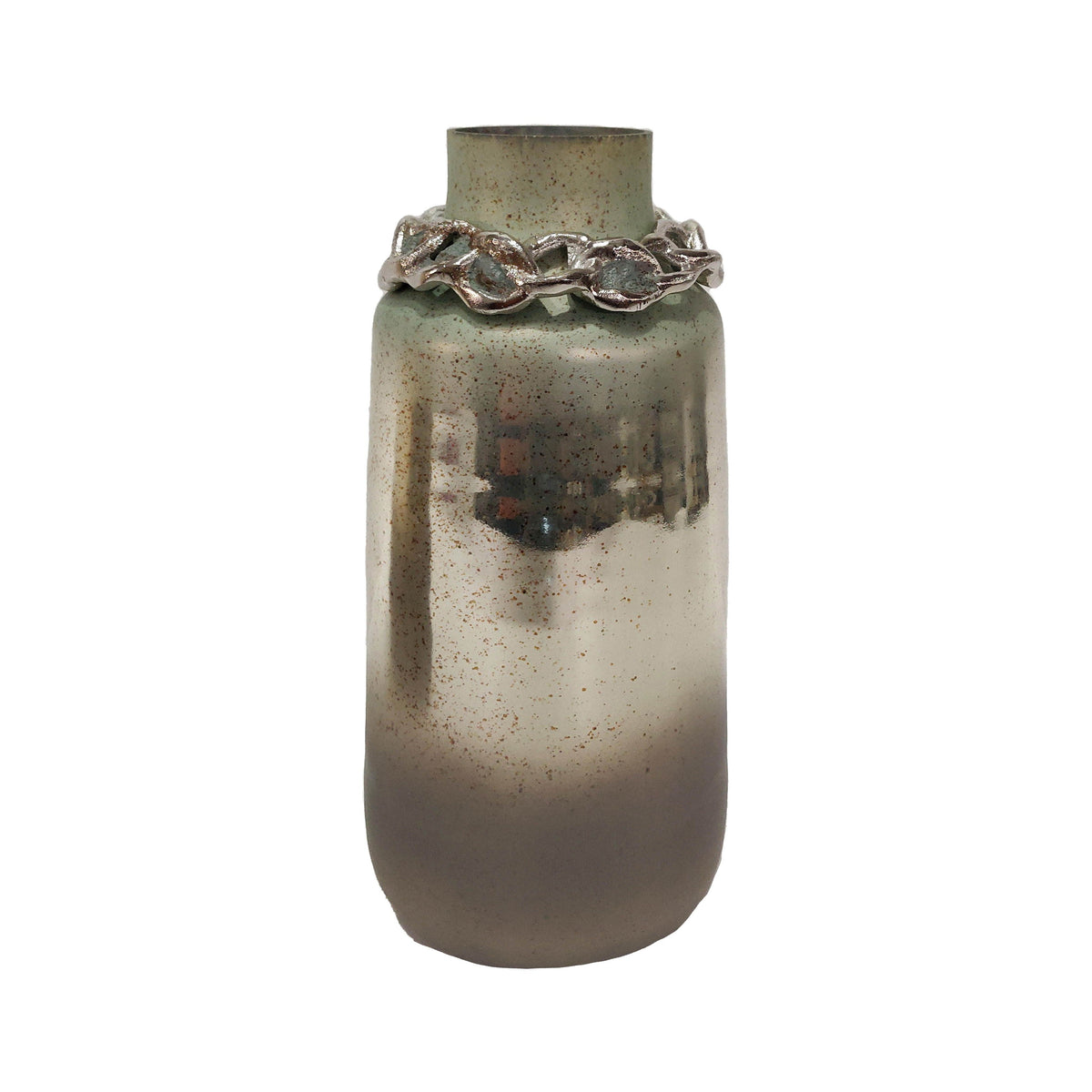 Glass Vase With Bracelet 15" - Nickle With Aloe