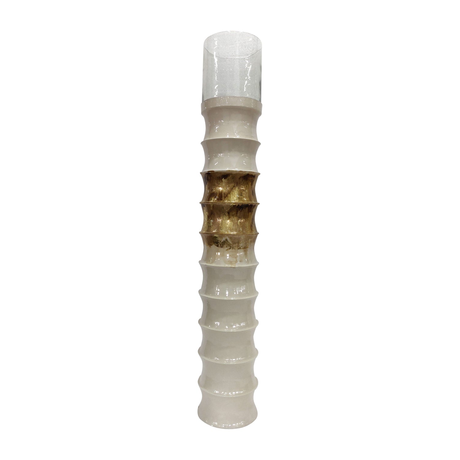 Metal 62" Floor Hurricane - Pearl/Gold