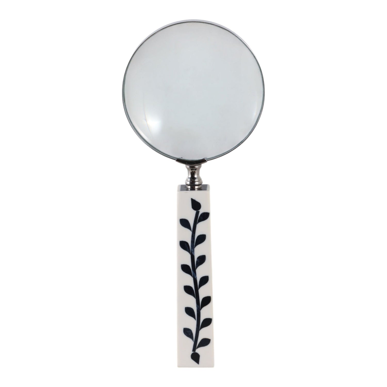 10" x 4 Vines Handle Magnifying Glass - White / Blue