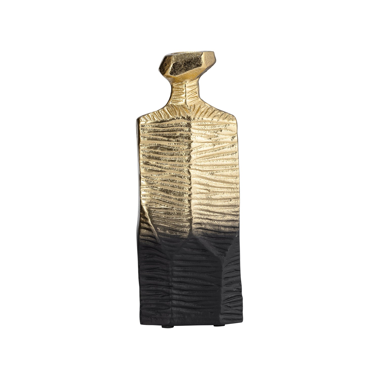 Metal Rigged Vase 9" - Gold / Black