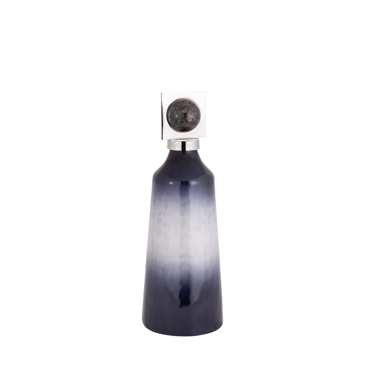18" Macklin Small Labradorite Stone And Metal Bottle - Blue