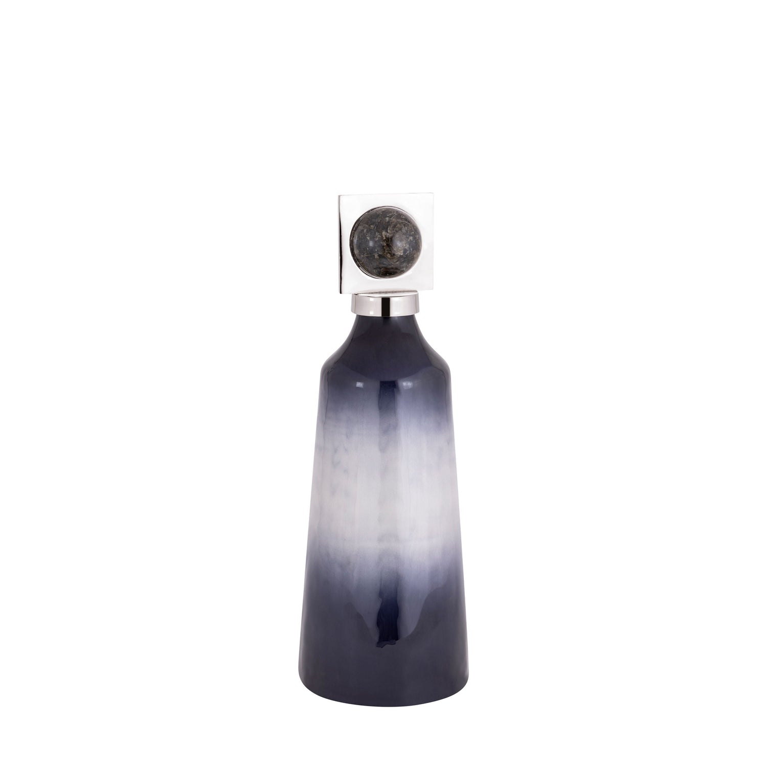 18" Macklin Small Labradorite Stone And Metal Bottle - Blue