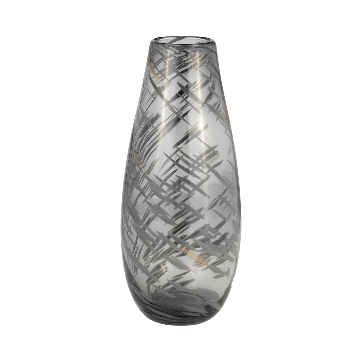 Glass Swirl Vase 15" - Black
