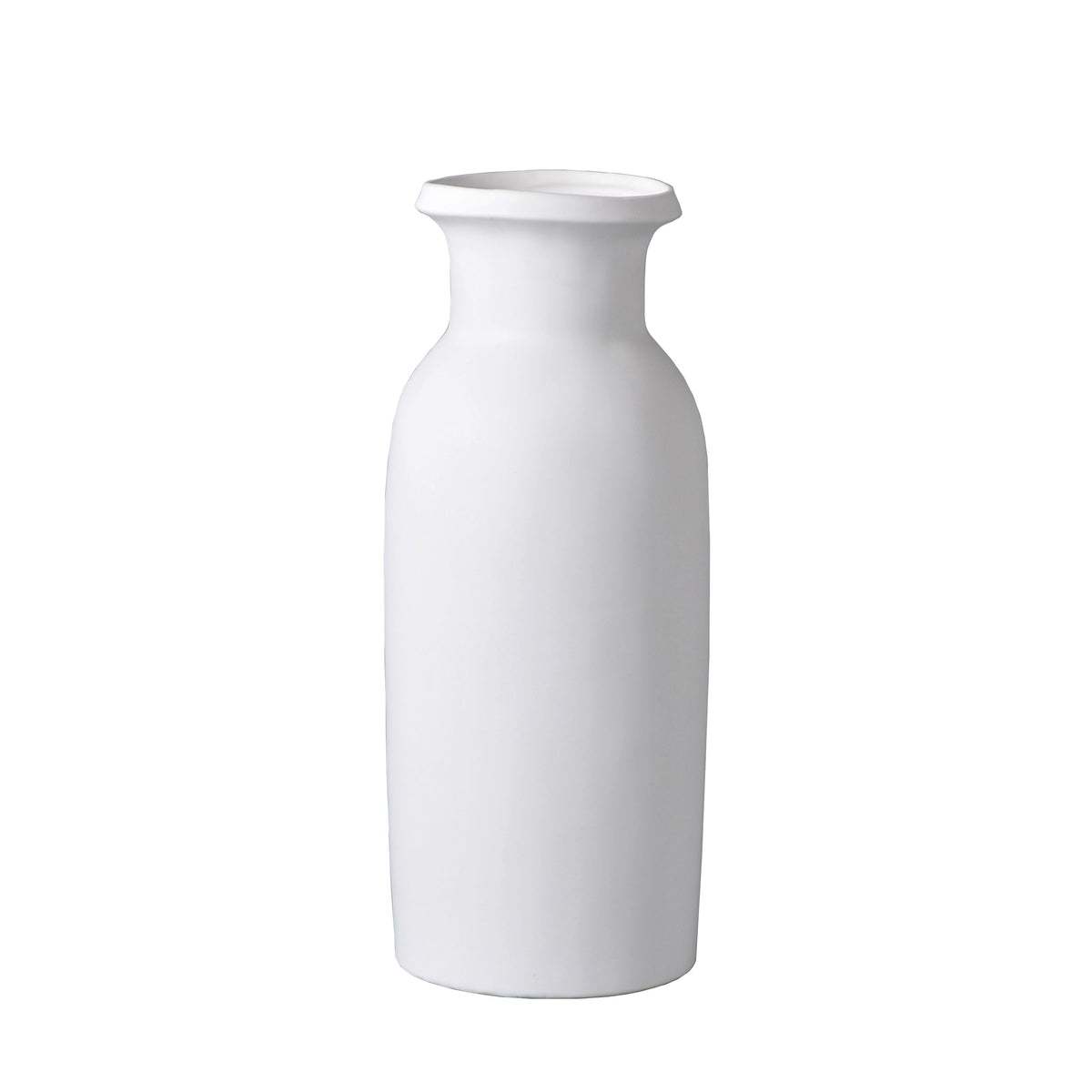 Ceramic 13" Tall Slim Vase - White