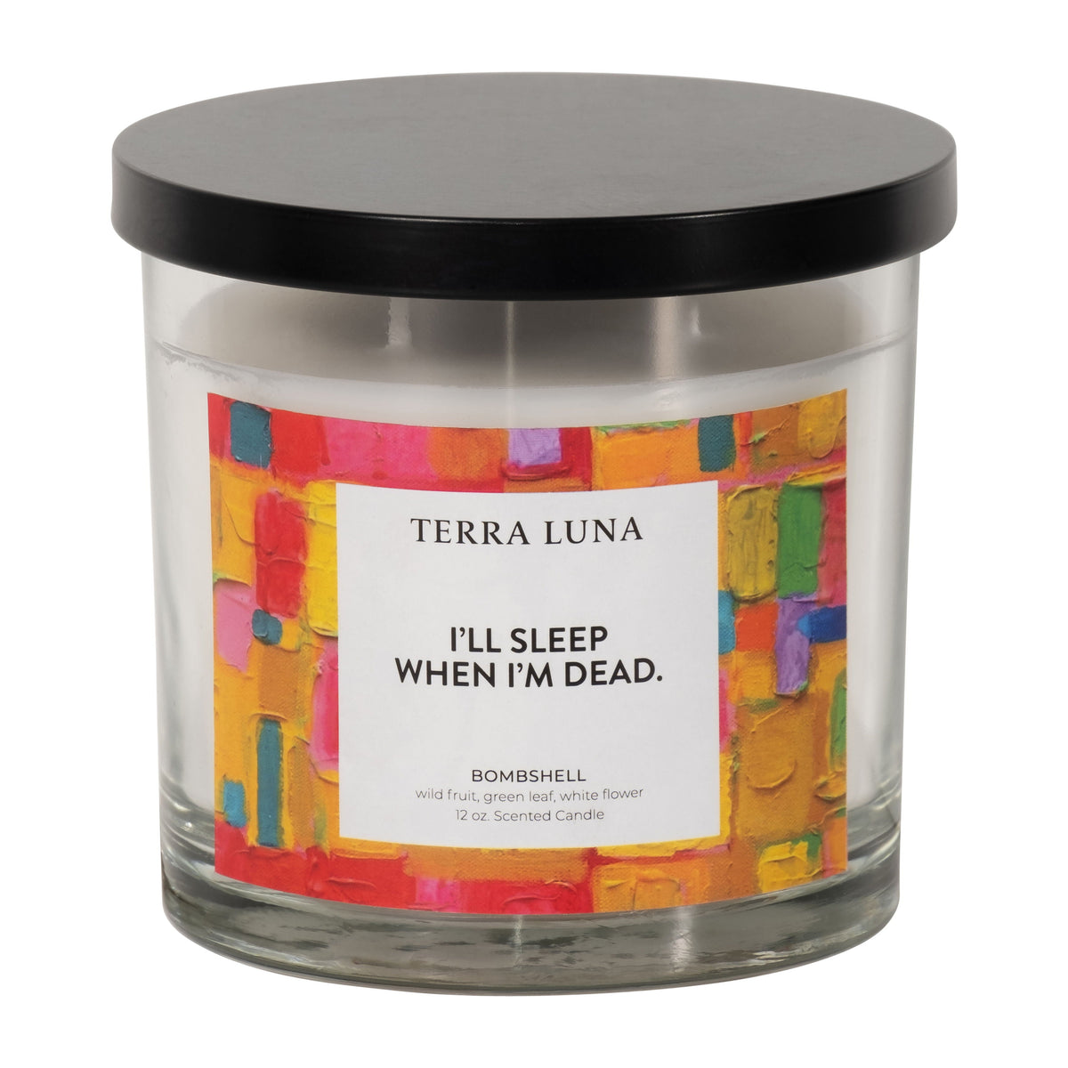 4" 12 Oz Sleep When I'M Dead Lidded Candle - Multi